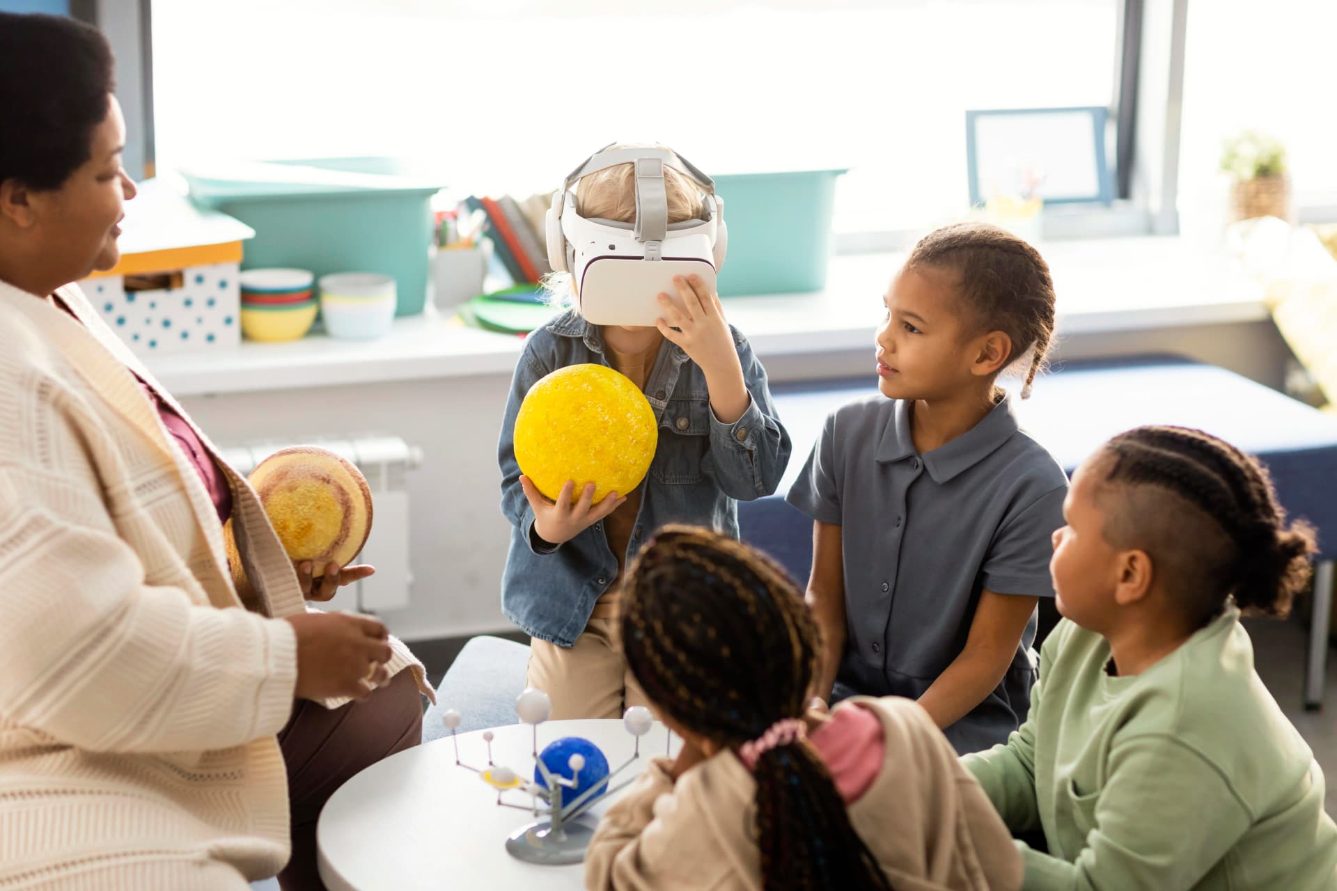 Students learning in class